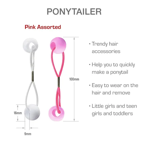 Miniatura 4 de RED by Kiss 10 ligas para el pelo de bola de 0.63 pulgadas, soportes para cola de caballo de burbujas para niños, niñas, mujeres, bebés, bebés