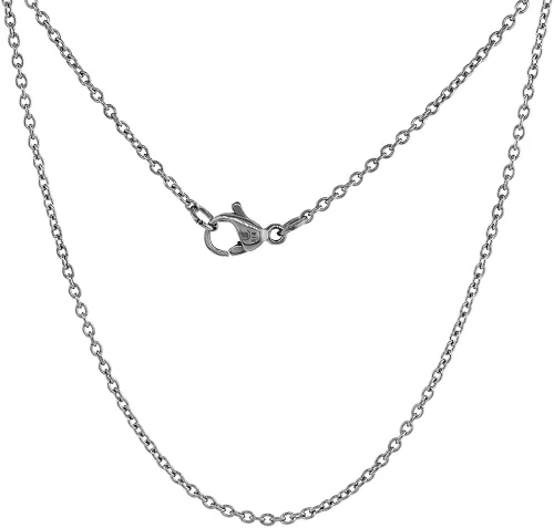 Miniatura 4 de Collar de plata de ley de 0709in con medalla de San Antonio redondo sin níquel Italia Plata esterlina Sin gemas