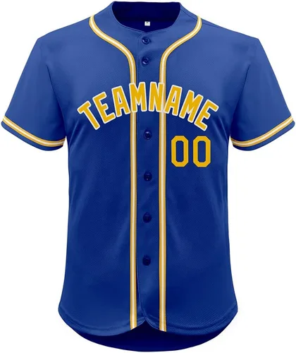 Miniatura 91 de Camiseta de béisbol de malla personalizada con botones y número de nombre cosido personalizado para hombres/mujeres/jóvenes