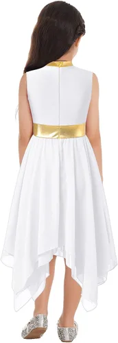 Miniatura 148 de CHICTRY Vestido de baile lírico sin mangas asimétrico para niñas, disfraz de adoración litúrgica contemporánea