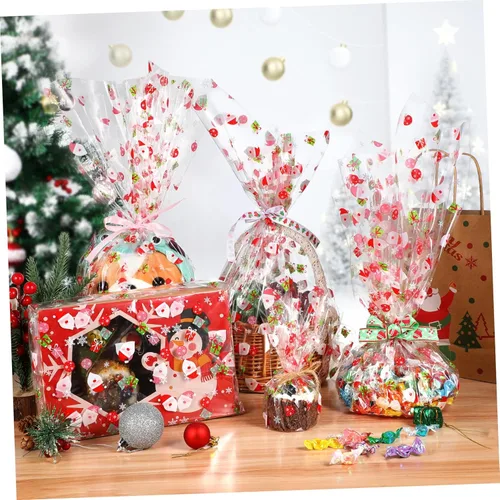 Miniatura 6 de Toyvian Rollo de celofán de 1,181.1 x 15.7 in, 2,5 mil, Papá Noel, decorado para Navidad, fiesta en casa, decoración de frutas