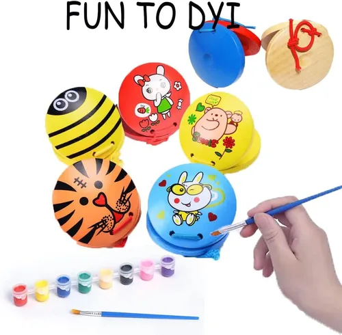 Miniatura 4 de 12 castañuelas musicales, tablero de aplausos educativos, instrumentos de percusión de madera para el aula, castañuelas de dedo (azul y rojo)