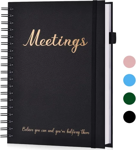 JUBTIC Cuaderno de reuniones para el trabajo con artículos de acción, cuadernos de trabajo para tomar notas y organizador de agendas, el suministro