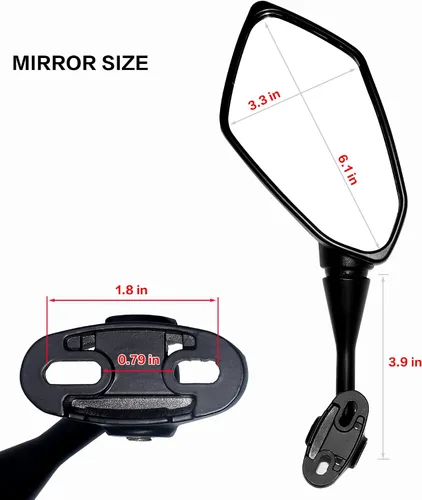 Miniatura 3 de Minho Espejos retrovisores convexos traseros ajustables Compatibles con CBR600 CBR250 CBR300 CBR500 CBR900 CBR1000 Ninja 250R Suzuki GSXR 750