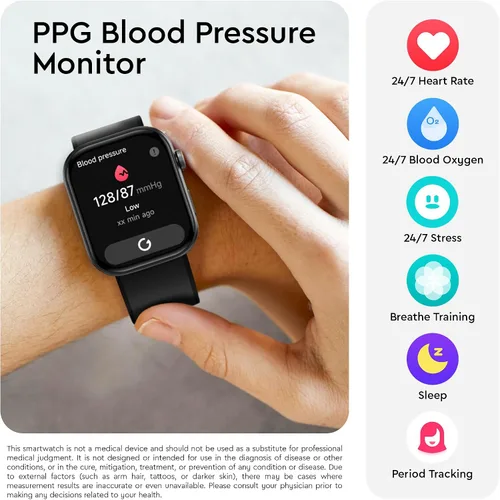 Miniatura 4 de OCTANDRA Beyond VeryFit - Reloj inteligente para hombres y mujeres, pantalla AMOLED de 1.99 pulgadas, voz AI, 3ATM, reloj de seguimiento