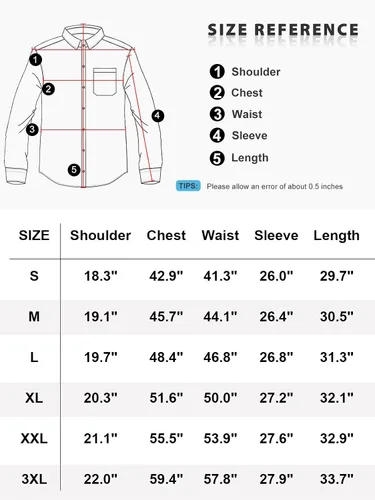 Miniatura 6 de Camisas de lino con botones para hombre, estilo casual, manga larga, ajuste regular, de algodón, con bolsillo