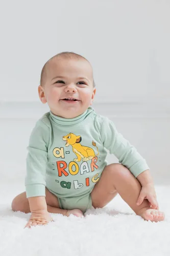 Miniatura 3 de Disney Lion King Mickey Mouse Simba - Paquete de 2 mamelucos de cuello alto para bebé recién nacido a bebé