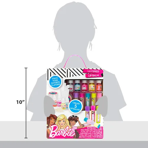 Miniatura 4 de Kit de bálsamo labial Horizon Group USA Barbie Haz tu propio bálsamo labial en capas, DIY 5 bálsamos labial personalizados mezclando sabores como