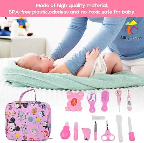 Miniatura 8 de Kit de cuidado de la salud y aseo del bebé, juego de cuidado de la salud del bebé 13 en 1, kit de cuidado de la salud del bebé para niños y niñas