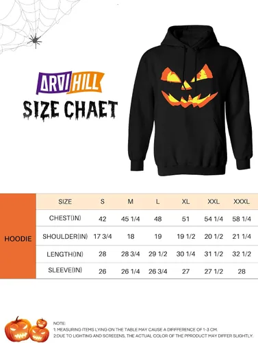 Miniatura 7 de Arvilhill Sudadera con capucha de calabaza de Halloween para hombre