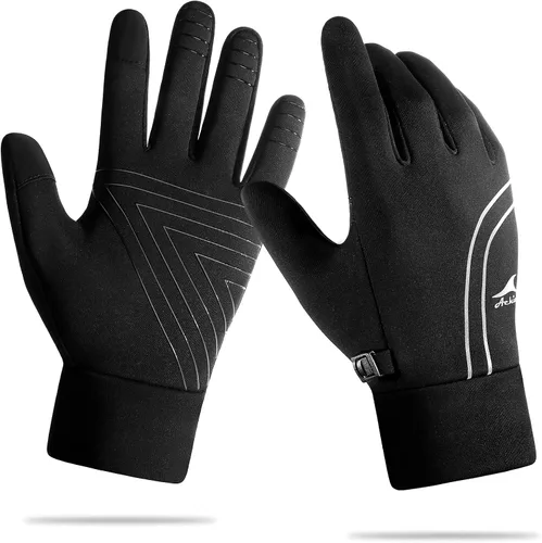 Achiou Guantes de invierno para correr para hombres y mujeres, guantes ligeros para pantalla táctil, forros, guantes térmicos cálidos para ciclismo,