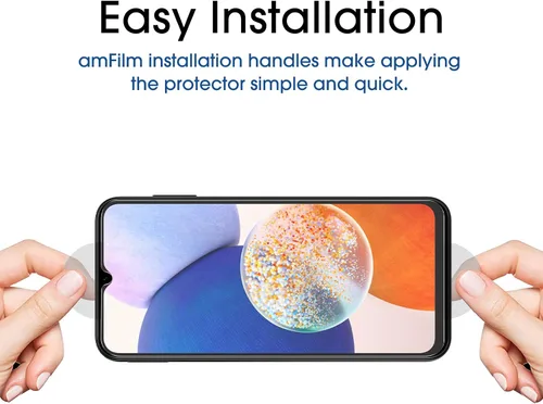 Miniatura 3 de amFilm Paquete de 3 protectores de pantalla de vidrio templado compatibles con Samsung Galaxy A14 5G de 6.6 pulgadas, con kit de fácil instalación