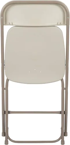 Miniatura 8 de EMMA + OLIVER Juego de 10 sillas plegables de plástico, capacidad de peso de 650 libras, silla plegable apilable ligera en color beige