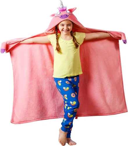 Bright Eyes 2023 - Manta con capucha de luz LED súper suave para niños, unicornio, cálida y esponjosa, lavable a máquina