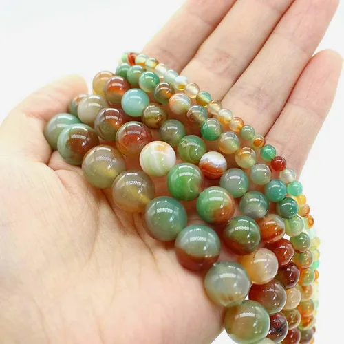 Miniatura 2 de Cuentas de ágata de pavo real natural de 0.236 in, cuentas redondas lisas de materiales de bricolaje, pulsera, collar, aretes, fabricación de joyas