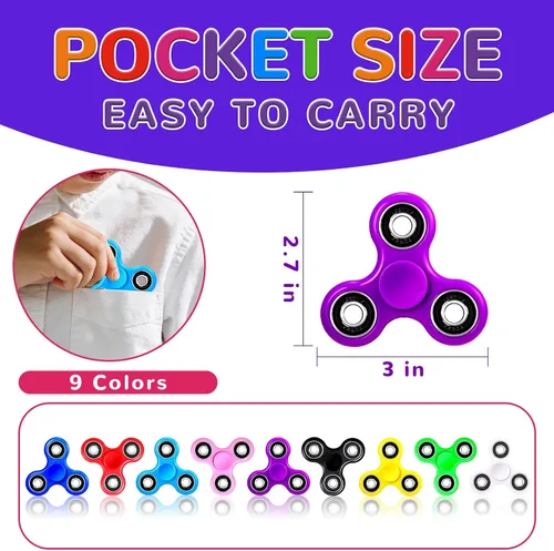 Miniatura 5 de Fidget Spinners de mano. Juguete para estrés, ansiedad, TDAH, para la relajación de los estudiantes, terapia relajante. Combo de venta de 12