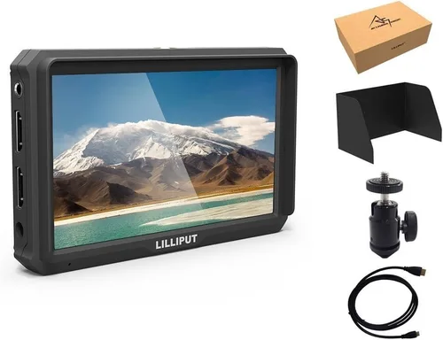 VIVITEQ - Monitor de video DSLR de campo A5 de 5 pulgadas IPS 1920x1080 para cámara compatible con entrada y salida de señal HDMI 4K, portátil y
