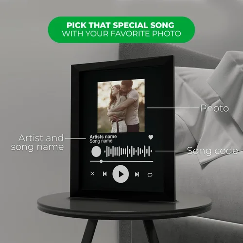 Miniatura 3 de EGD Spotify - Placa decorativa personalizada, regalos personalizados para él y ella, marco de fotos personalizado para novio, novia, pareja, esposa