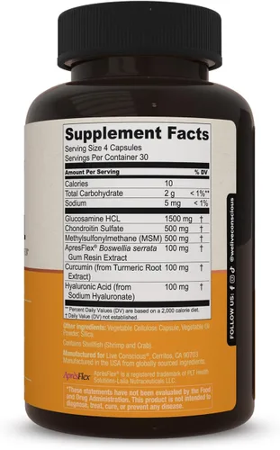 Miniatura 8 de MoveWell de LiveConscious Glucosamina Condroitina con MSM, ácido hialurónico y más Suplemento de salud articular (paquete de 2)