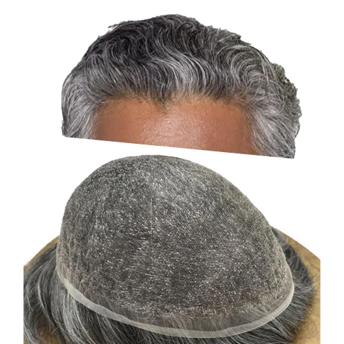 Miniatura 43 de PUNRU HAIR Completo Swiss Lace Toupee para hombres Sistema de cabello humano real Sistema de reemplazo de cabello humano para hombre Toupee