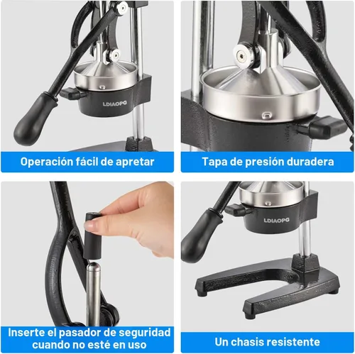 Miniatura 4 de Exprimidor manual de hierro fundido, exprimidor de cítricos a mano, exprimidor de limón naranja, exprimidor manual resistente, grado comercial