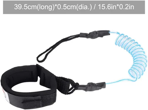 Miniatura 8 de Correa de pie para tabla de surf, tobillo ajustable, tabla de surf en espiral, tabla de cuerda de pierna de remo en espiral para embarque de remo