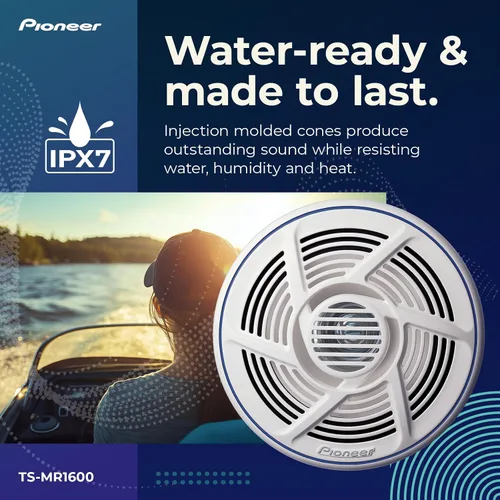 Miniatura 3 de PIONEER TS-MR1600 Altavoces marinos de 6.5 pulgadas (par) - Altavoces coaxiales de barco de 2 vías, 100 W de potencia máxima, impermeable