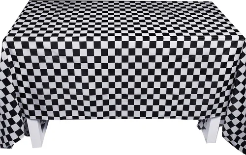 Miniatura 4 de Boao 13 piezas de decoraciones de fiesta a cuadros, 10 paquetes de banderas de carreras a cuadros en blanco y negro de 32 pies, 2 paquetes de fundas