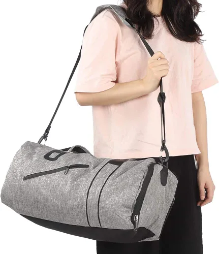 Miniatura 3 de Pequeña bolsa de gimnasio plegable Cilindro Fitness Bolsa de hombro, #2