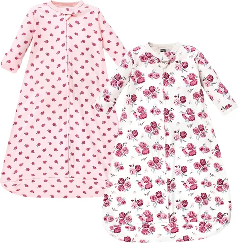 Hudson Baby Saco de dormir unisex de algodón con manga larga para bebé, saco, manta Rosa