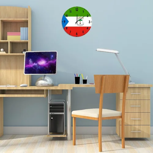 Miniatura 873 de Cheyan Reloj de pared con bandera de Canadá de 12 pulgadas, silencioso, sin tictac, de PVC, funciona con pilas, reloj redondo decorativo, regalo