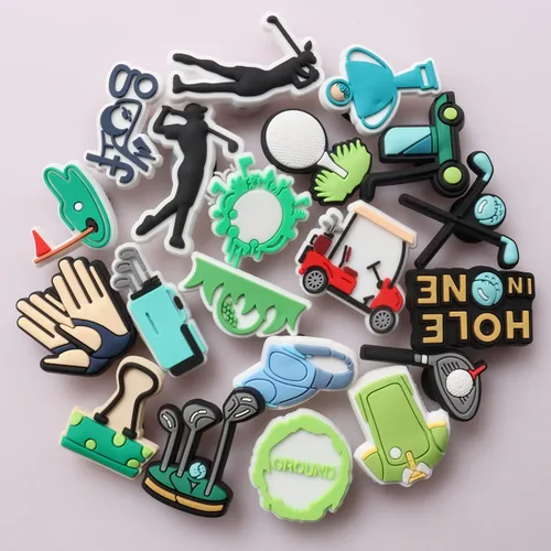 Miniatura 4 de Dijes de decoración de zapatos con temática de golf, 20 dijes de zapatos de pelota de golf para niños, niños, hombres, amantes del golf, accesorios