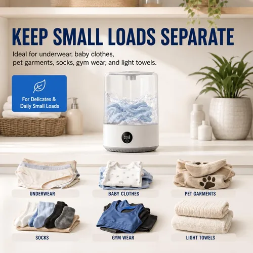 Miniatura 8 de Mini lavadora portátil de 4 litros, lavadora compacta inalámbrica recargable para ropa interior, ropa de bebé, ropa para mascotas, ideal