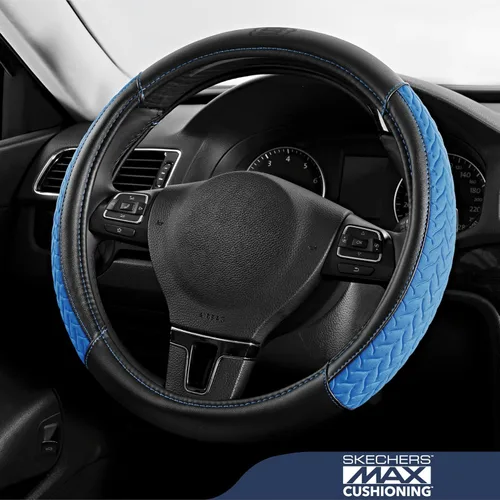Miniatura 2 de Skechers - Funda para volante de cuero con amortiguación máxima, funda universal de 14" 1/2-15" para proteger el volante del automóvil para hombres