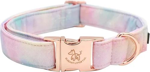 Miniatura 16 de Elegant little tail Collar para perro de Pascua, collar de perro con estampado de huevos de conejo, collar para mascotas, collar rosa para perros