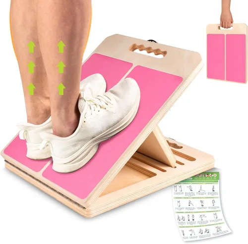 Miniatura 11 de Slant Board for Calf Stretching, Adjustable Portable Wooden Incline Board for Calf Stretcher with Training Poster, 300 Lbs Weight Capacity Calf