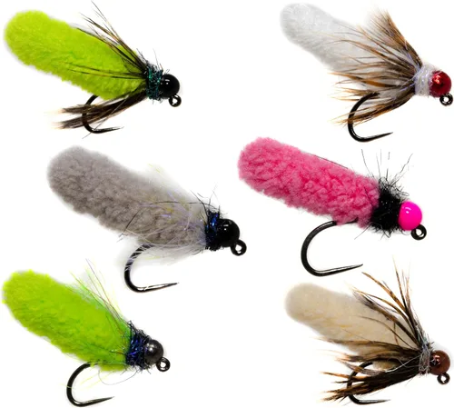 Miniatura 6 de Outdoor Planet Surtido de moscas de pesca con mosca de producción superior Seco, húmedo, ninfas, serpentinas, insectos lanudos, tolva, caddis 12