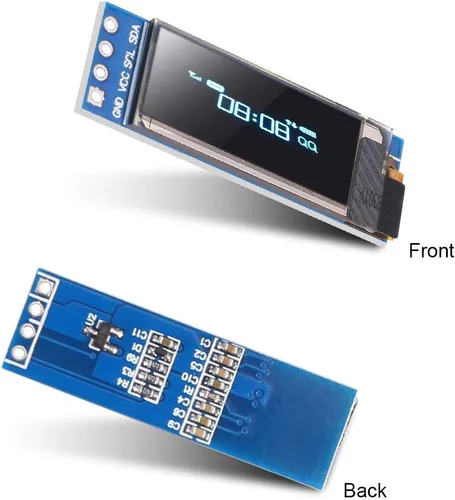 Miniatura 4 de Dorhea 2 unids 0.91 OLED I2C módulo de pantalla IIC 0.91 pulgadas I2C SSD1306 LED DC módulo azul I2C LCD 128x32 controlador de pantalla compatible