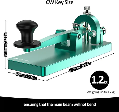 Miniatura 2 de Putikeeg CW Telegraph Key - Llave clásica de código morse de acero inoxidable resistente, radioaficionado de onda corta, oscilador de práctica