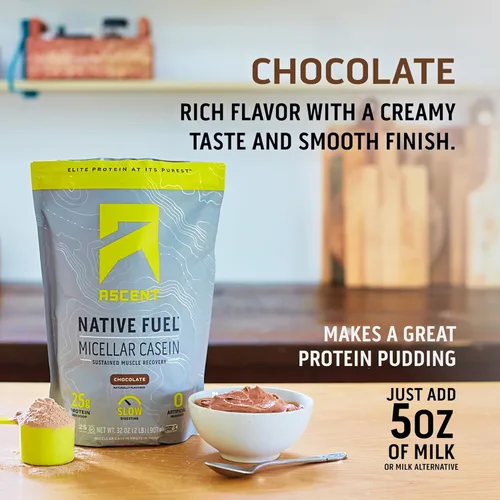 Miniatura 4 de Ascent Native Fuel Polvo de proteína de caseína micelar, 1