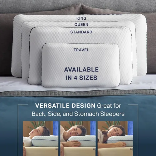 Miniatura 4 de Almohada de espuma viscoelástica de gel ventilada Weekender. Funda lavable. Tamaño estándar