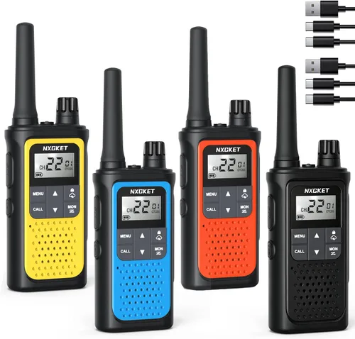 Miniatura 9 de NXGKET Walkie Talkies para adultos de largo alcance con alertas meteorológicas NOAA, radios bidireccionales recargables de 2 vías con 22 canales