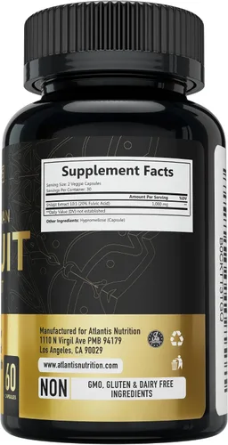 Miniatura 7 de Atlantis Nutrition Cápsulas Shilajit del Himalaya formuladas con 20% de ácido fúlvico 1,000 mg de extracto de shilajit 10:1 por porción