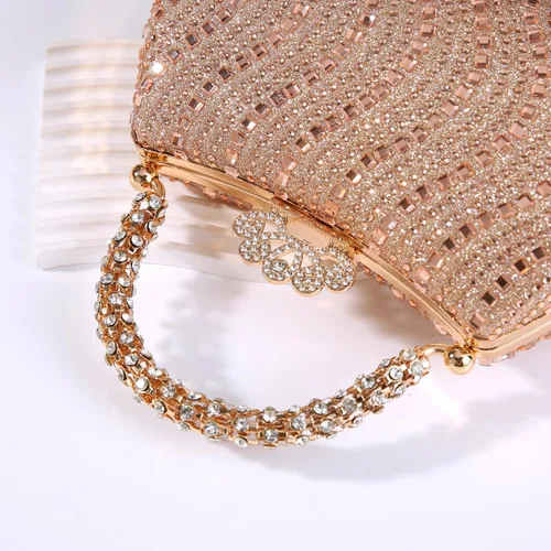 Miniatura 6 de Dreubea Bolso de noche brillante para mujer, bolso de noche con diamantes de imitación de moda