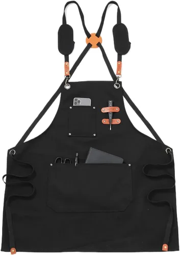 Miniatura 5 de Chef Apron-Cross Back Apron for Men Women with Adjustable Straps and Large Pockets,Canvas