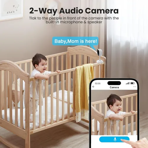 Miniatura 4 de Cámara WiFi interior para seguridad del hogar, cámara de grabación 24/7 para oficina/casa/apartamento, almacenamiento en la nube y tarjetas SD