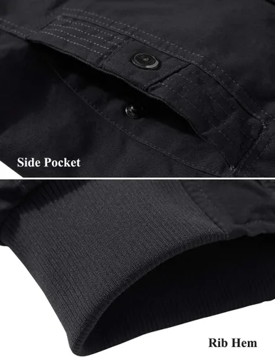 Miniatura 4 de EKLENTSON Men's Thick Thermal Winter Jacket with Multi Pockets Zip Front Fleece Lined Military Jacket for Men