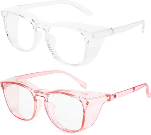 Miniatura 20 de Anteojos de seguridad que no se empañan, con protección UV400, lentes con bloqueo de luz azul para hombres y mujeres, anteojos transparentes