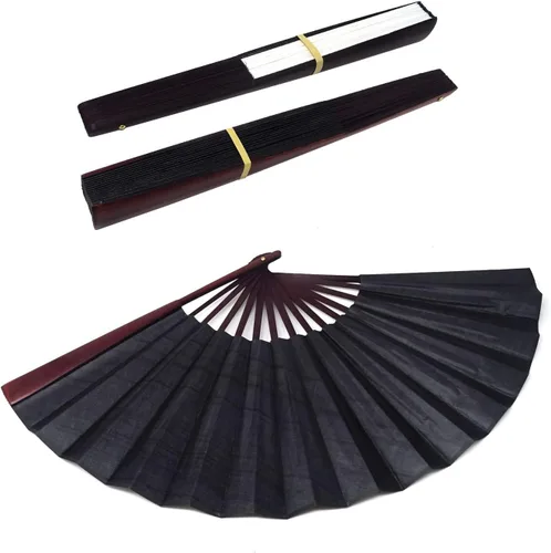 Miniatura 5 de Honbay 2 ventiladores plegables grandes chinos de Tai Chi, ventiladores de mano de Kung Fu para decoración de festivales de baile, regalo