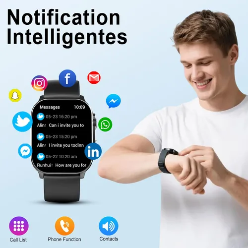 Miniatura 3 de Reloj inteligente para hombres y mujeres, reloj inteligente con pantalla AMOLED curva de 2.01", llamada Bluetooth, más de 100 modos deportivos